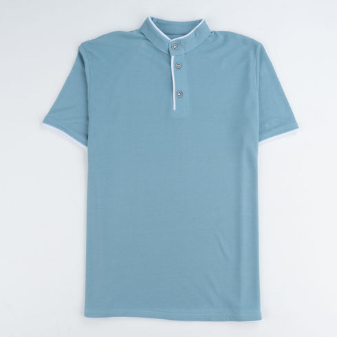 Men's Stand-Up Collar Short Sleeve T-Shirt