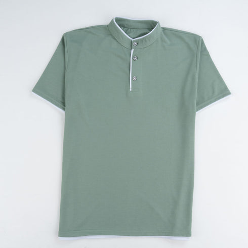Men's Stand-Up Collar Short Sleeve T-Shirt