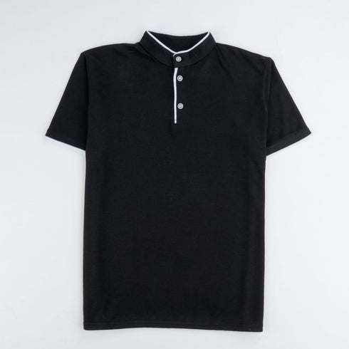 Men's Stand-Up Collar Short Sleeve T-Shirt